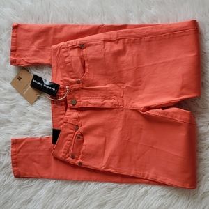 Insight Denim Collection Permanent Fix Women's Jeans Deep Coral Python Size 4
